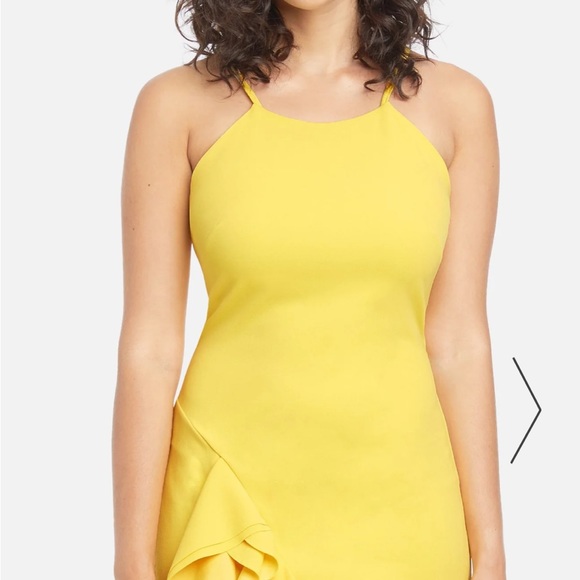 Yellow Bebe Ruffle Dress - Picture 4 of 6